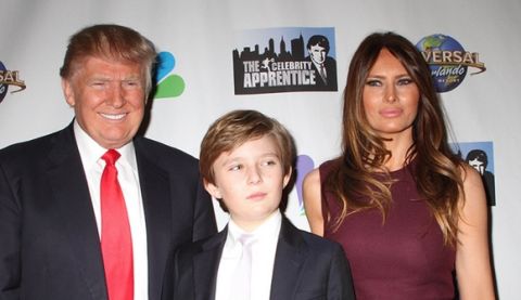 Celebrities at the 'Celebrity Apprentice' finale at Trump Tower in NYC.
<P>
Pictured: Donald Trump, Barron Trump and Melania Trump
<B>Ref: SPL953766  170215  </B><BR/>
Picture by: Fortunata/Splash News<BR/>
</P><P>
<B>Splash News and Pictures</B><BR/>
Los Angeles:	310-821-2666<BR/>
New York:	212-619-2666<BR/>
London:	870-934-2666<BR/>
photodesk@splashnews.com<BR/>
</P>