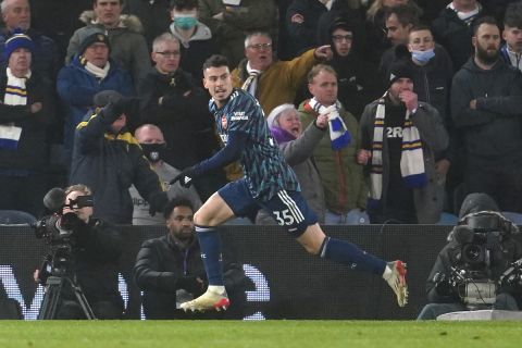 Ο Γκάμπριελ Μαρτινέλι πανηγυρίζει γκολ του με την Άρσεναλ σε ματς της Premier League κόντρα στην Λιντς | 18 Δεκεμβρίου 2021
