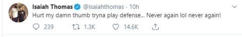 Αϊζάια Τόμας: "Τραυματίστηκα παίζοντας άμυνα, δεν το ξανακάνω"!