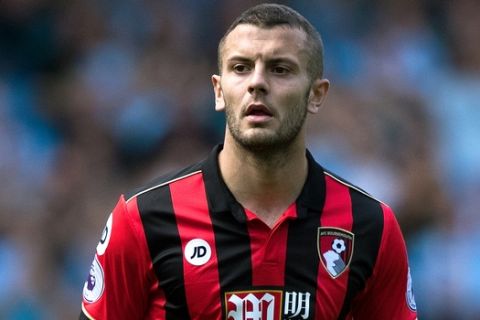 Bournemouth's Jack Wilshere during the English Premier League soccer match between Manchester City and Bournemouth at the Etihad Stadium in Manchester, England, Saturday, Sept. 17, 2016. (AP Photo/Rui Vieira)
