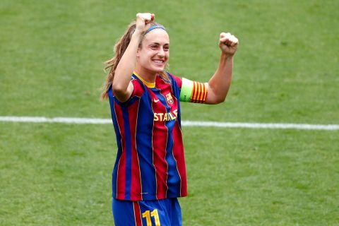 Η Αλεξία Πουτέγιας της Μπαρτσελόνα σε στιγμιότυπο της αναμέτρησης με την Παρί για τα ημιτελικά του Champions League γυναικών 2020-2021 στο "Γιόχαν Κρόιφ", Βαρκελώνη | Κυριακή 2 Μαΐου 2021