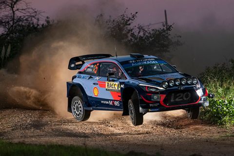 Thierry Neuville (BEL) performs during FIA World Rally Championship 2018 in Salou, Spain on October 25, 2018 // Jaanus Ree/Red Bull Content Pool // AP-1XADQJGNW2111 // Usage for editorial use only // Please go to www.redbullcontentpool.com for further information. // 