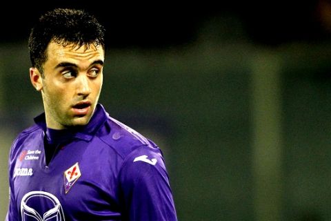 Fiorentina's  Giuseppe Rossi looks on during a Serie A soccer match between Fiorentina and Sampdoria at the Artemio Franchi stadium in Florence, Italy, Sunday, Nov. 10,  2013. (AP Photo/Fabrizio Giovannozzi) 