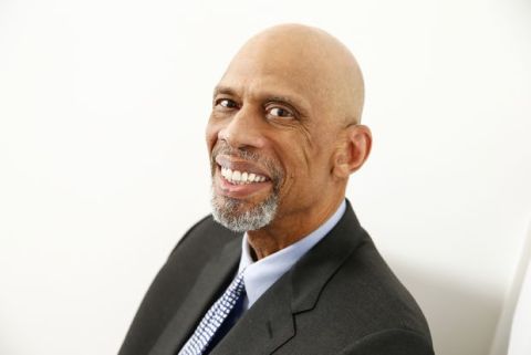 Retired NBA basketball player and author Kareem Abdul-Jabbar poses for a portrait on Monday, May 15, 2017 in New York to promote his book, "Coach Wooden and Me: Our 50-Year Friendship On and Off the Court." (Photo by Brian Ach/Invision/AP)
