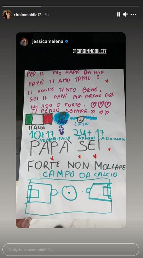 Euro 2020: Το τρυφερό μήνυμα στον Τσίρο Ιμόμπιλε από την κόρη του ενόψει του Ιταλία - Αγγλία