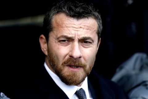 Fulham manager Slavisa Jokanovic watches play during the English FA Cup, Fourth Round match, Fulham vs Hull City at Craven Cottage, London, Sunday Jan. 29, 2017. (Paul Harding/PA via AP)