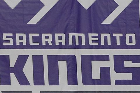 The Sacramento Kings released the NBA basketball team's new logo, Tuesday, April 26, 2016, in Sacramento, Calif. The new logo has a reshaped crown and new typeface meant to convey a modern look. (AP Photo/Rich Pedroncelli)