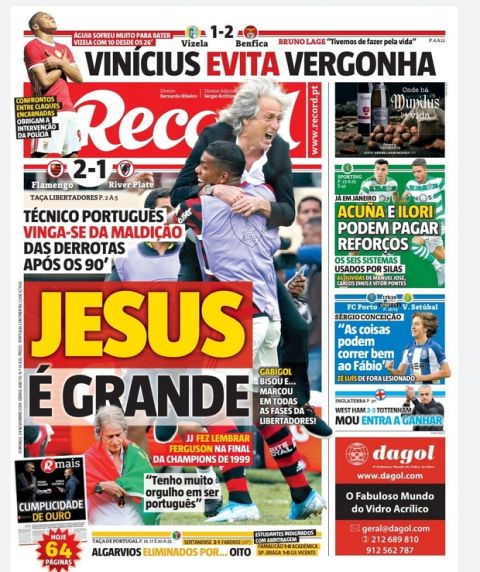 Πρώτο θέμα στις πορτογαλικές εφημερίδες ο Ζεζούς