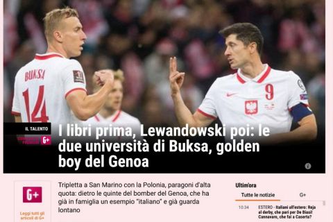 Η Gazzetta dello Sport έκανε αφιέρωμα σε λάθος Μπούκσα έπειτα από το χατ τρικ του Πολωνού
