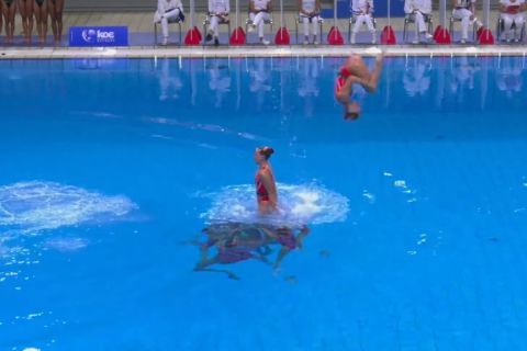 Καλλιτεχνική κολύμβηση: Οι Καράγγελου / Φραγκάκη του ΝΟΒΑ το χρυσό στο Ελεύθερο Ντουέτο, ο ΑΝΟ Μεταμόρφωσης πρώτος στο Κόμπο και στο Highlight