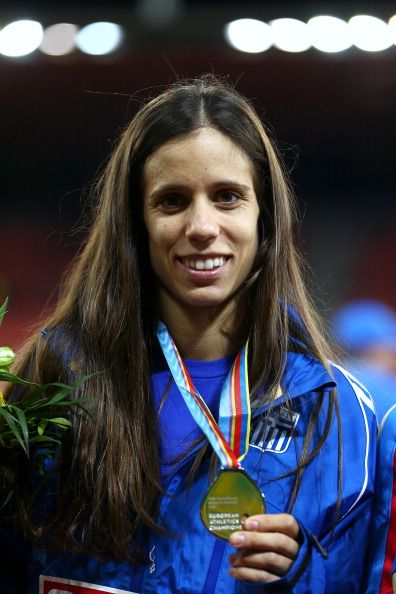 ZURICH, SWITZERLAND - AUGUST 14:  Silver medalist 1Ekaterini Stefanidi of Greece poses with her medal during the medal ceremony for the Women's Pole Vault final during day three of the 22nd European Athletics Championships at Stadium Letzigrund on August 14, 2014 in Zurich, Switzerland.  (Photo by Michael Steele/Getty Images)