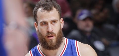 SACRAMENTO, CA - DECEMBER 26: Sergio Rodriguez #14 of the Philadelphia 76ers looks on during the game against the Sacramento Kings on December 26, 2016 at Golden 1 Center in Sacramento, California. NOTE TO USER: User expressly acknowledges and agrees that, by downloading and or using this photograph, User is consenting to the terms and conditions of the Getty Images Agreement. Mandatory Copyright Notice: Copyright 2016 NBAE (Photo by Rocky Widner/NBAE via Getty Images)