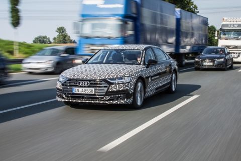 Audi AI traffic jam pilot in the new Audi A8