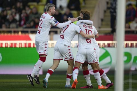 Οι παίκτες της Μονακό πανηγυρίζουν γκολ που σημείωσαν κόντρα στην Παρί για τη Ligue 1 2022-2023 στο "Λουί Ντε", Μόντε Κάρλο | Σάββατο 11 Φεβρουαρίου 2023