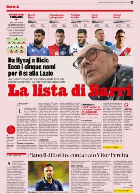 Το ρεπορτάζ της "Gazzetta dello Sport" για τη Λάτσιο και τον Μπάμπη Λυκογιάννη