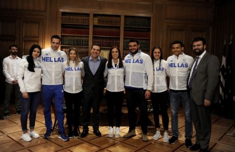 Συνάντηση του Πρωθυπουργού Αλέξη Τσίπρα με τους πρωταθλητές του 34ου Ευρωπαϊκού Πρωταθλήματος, την Τρίτη 7 Μαρτίου 2017.
(EUROKINISSI/ΤΑΤΙΑΝΑ ΜΠΟΛΑΡΗ)