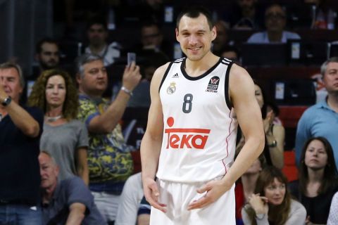 Ο Ματσιούλις πανηγυρίζει στον τελικό της EuroLeague το 2015