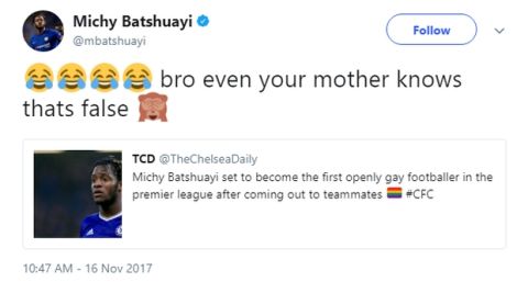 Η "πληρωμένη" απάντηση του Μπατσουαγί σε tweet για ομοφυλοφιλία
