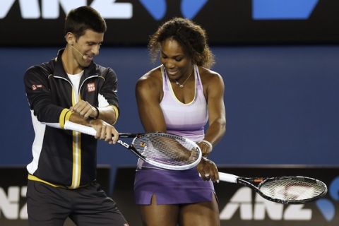 at the Australian Open tennis championship in Melbourne, Australia, Saturday, Jan. 12, 2013. (AP Photo/Andy Wong)