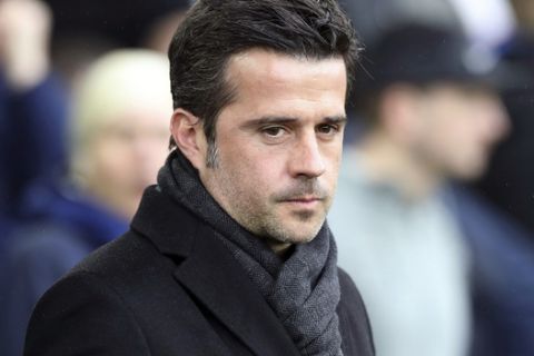 Hull City manager Marco Silva ahead of the English Premier League soccer match against Everton at Goodison Park, Liverpool, England, Saturday March 18, 2017. (Martin Rickett/PA via AP)