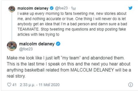 Ντιλέινι μαινόμενος στο twitter: "Σταματήστε τα ψεύτικα άρθρα ότι εγκατέλειψα την ομάδα μου"