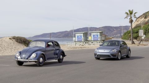 Ein Volkswagen Beetle aufgenommen am 27.11.2018 im US-amerikanischen Los Angeles (USA). Die L.A. Autoshow zeigt der Öffentlichkeit die neuesten Modelle für den weltweit zweitgrößten Automarkt. Foto: Friso Gentsch/Volkswagen