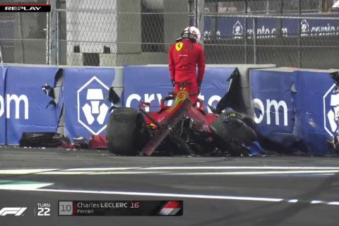 Formula 1: Σώος ο Λεκλέρ από σφοδρό ατύχημα, διαλύθηκε η Ferrari του στην Τζέντα