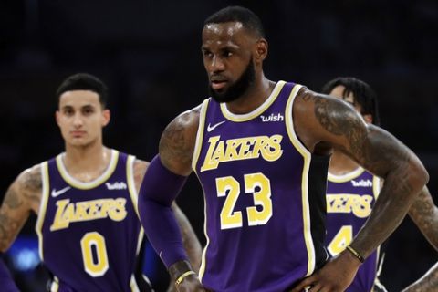 Los Angeles Lakers forward LeBron James (23) during the first half of an NBA basketball game against the Dallas Mavericks Wednesday, Oct. 31, 2018, in Los Angeles. (AP Photo/Marcio Jose Sanchez)