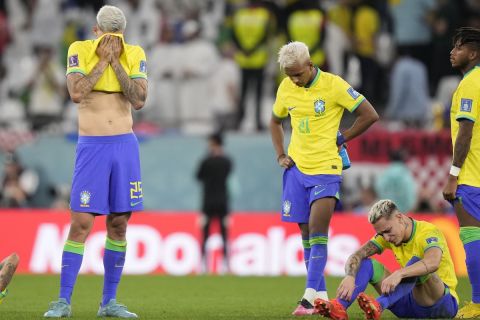 Η αντίδραση των παικτών της Βραζιλίας μετά τον αποκλεισμό από την Κροατία