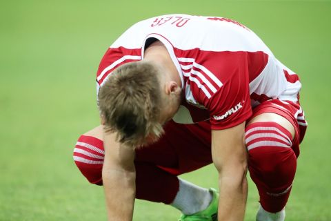 Ο Ρέαμπτσιουκ απογοητευμένος στη διάρκεια του αγώνα Ολυμπιακός - Καραμπάγκ | 6 Οκτωβρίου 2022