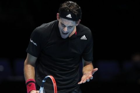 Η αντίδραση του Ντόμινικ Τιμ μετά από χαμένο πόντο στη διάρκεια των ATP Finals