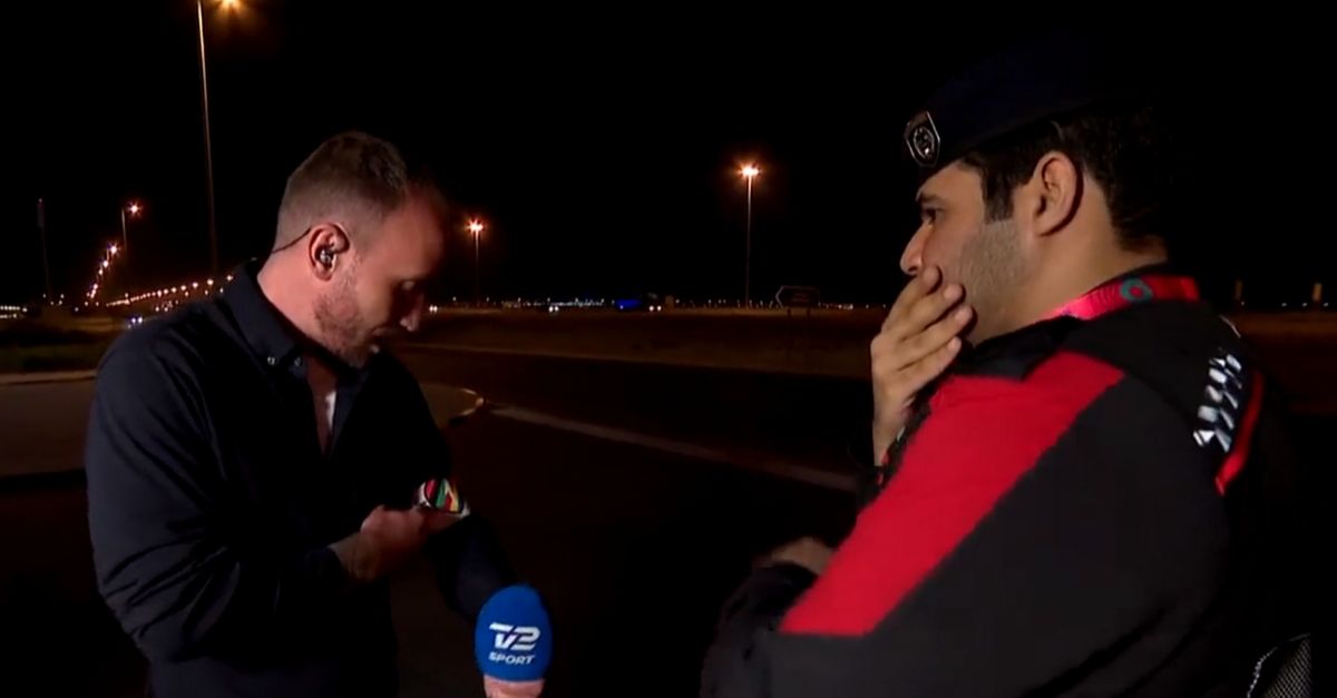 Police asked a Danish reporter to remove a badge for the LGBTI+ community
