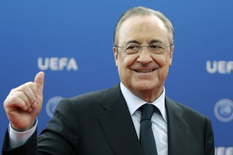 The president of Real Madrid, Florentino Pereth