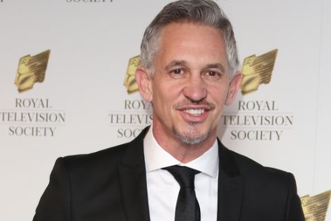 Gary Lineker poses for photographers upon arrival at the Royal Television Society Programme Awards at Grosvenor Hotel in central London, Tuesday, March 17, 2015. (Photo by Joel Ryan/Invision/AP)