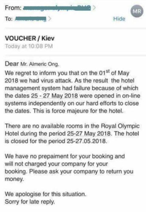 Ξενοδοχεία στο Κίεβο ακυρώνουν κρατήσεις για απίθανους λόγους