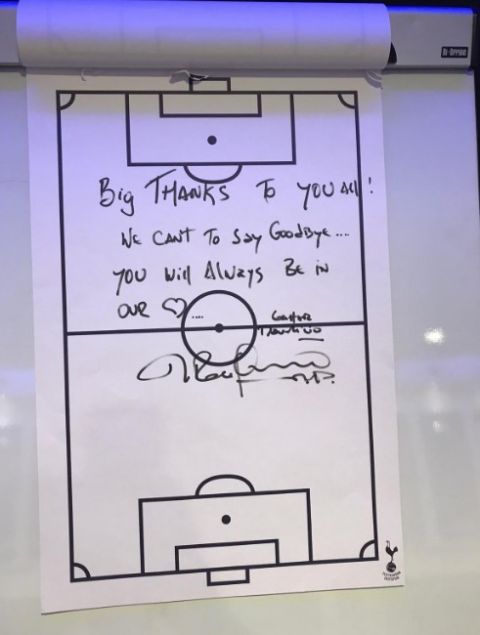 Tότεναμ: Το αποχαιρετιστήριο μήνυμα του Ποτσετίνο στους παίκτες γράφτηκε σε πίνακα