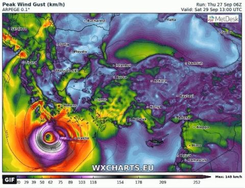 Η νεότερη πρόβλεψη για τον κυκλώνα "Ζορμπάς": 9 μποφόρ στο ΟΦΗ - ΑΕΚ, 5-7 στο Παναθηναϊκός - ΠΑΣ Γιάννινα 