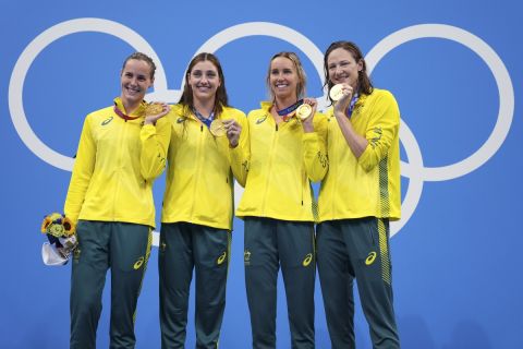 Η εθνική Αυστραλίας κατέκτησε το χρυσό μετάλλιο στα 4Χ100 ελεύθερο γυναικών στην κολύμβηση σημειώνοντας νέο παγκόσμιο ρεκόρ | 25 Ιουλίου 2021