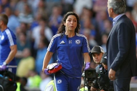 Editorial use only. No merchandising. For Football images FA and Premier League restrictions apply inc. no internet/mobile usage without FAPL license - for details contact Football Dataco
 Mandatory Credit: Photo by BPI/REX Shutterstock (4931278cf)
 Chelsea's doctor Eva Carneiro appears to have an argument with Jose Mourinho manager of Chelsea    during the Barclays Premier League match between  Chelsea and Swansea  played at Stamford Bridge, London
 Barclays Premier League 2015/16 Chelsea v Swansea City Stamford Bridge, Fulham Rd, London, United Kingdom - 8 Aug 2015
 
