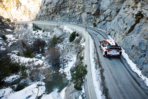 Ott Tanak (EST) Martin Jarveoja (EST) of team Toyota Gazoo Racing WRT is seen at special stage nr. 3 during the World Rally Championship Monte-Carlo in Gap, France on January 25, 2019 // Jaanus Ree/Red Bull Content Pool // AP-1Y81MNR991W11 // Usage for editorial use only // Please go to www.redbullcontentpool.com for further information. // 