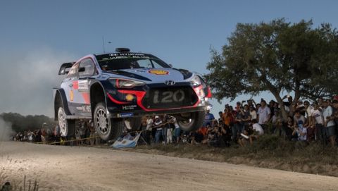 Thierry Neuville (BEL) performs during FIA World Rally Championship 2018 in Cordoba, Argentina on 27.04.2018