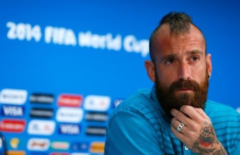 MANAUS, BRAZIL - JUNE 21:  Raul Meireles of Portugal speaks to the media prior to training at Arena Amazonia on June 21, 2014 in Manaus, Brazil.  (Photo by Kevin C. Cox/Getty Images)