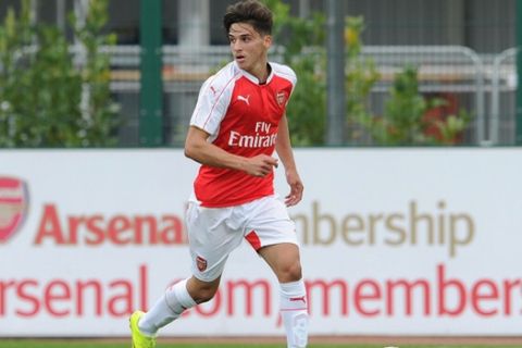 ST ALBANS, ENGLAND - JULY 11:  Savvas Mourgos of Arsenal during the pre season friendly match between Arsenal U21 and AFC Bournemouth U21 at London Colney on July 11, 2015 in St Albans, England.  (Photo by David Price/Arsenal FC via Getty Images)