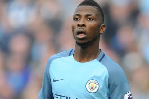 Manchester Citys Kelechi Iheanacho during the English Premier League soccer match between Manchester City and Everton at the Etihad Stadium in Manchester, England, Saturday, Oct. 15, 2016. (AP Photo/Rui Vieira)
