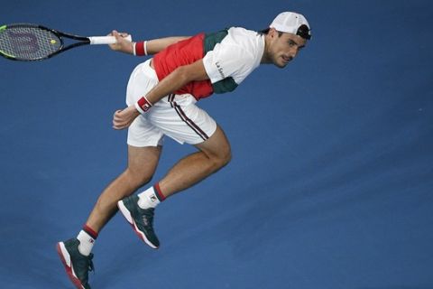 Ο Γκουίντο Πέγια κατά τη διάρκεια του Australian Open το 2020
