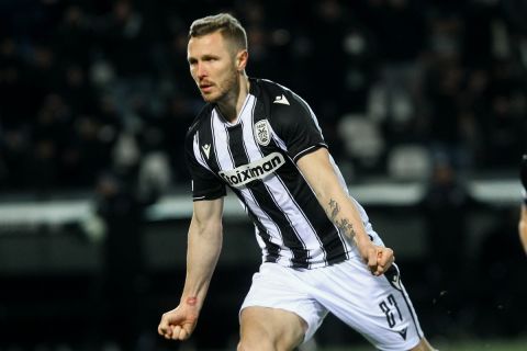 Ο Κούρτιτς πανηγυρίζει το γκολ του στο ΠΑΟΚ - Γάνδη | 10 Μαρτίου 2022