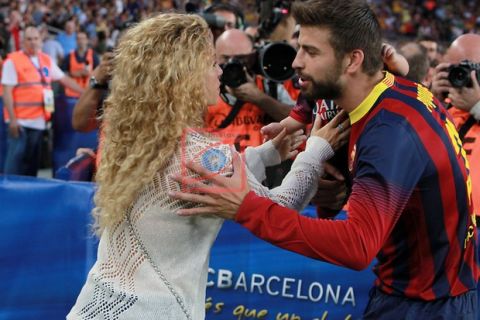 League BBVA 2013/2014 - Game: 04.
2013-09-14: FC Barcelona vs Sevilla FC: 3-2.
Shakira & Gerard Pique.