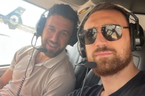 Stoiximan AegeanBall: Μιλουτίνοβ και Μίτσιτς έφτασαν στη Σύρο με ελικόπτερο