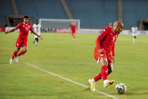 Ο άσος της Τυνησίας Γουαμπί Καζρί στο ματς με τη Ζάμπια για τα Προκριματικά του Παγκοσμίου Κυπέλλου στην Τύνιδα