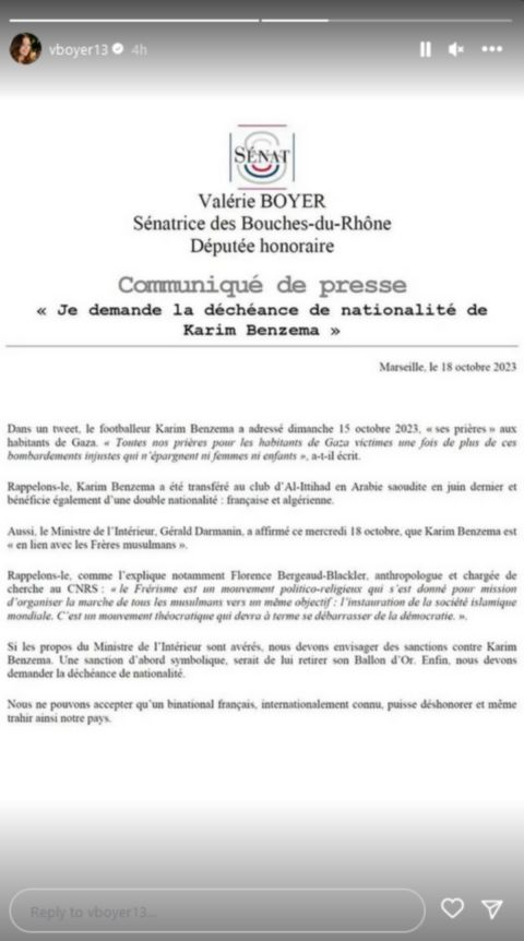 Γαλλίδα γερουσιάστρια ζήτησε να αφαιρεθεί από τον Καρίμ Μπενζεμά η Χρυσή Μπάλα